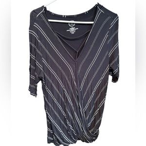 Ladies cross front flattering tee